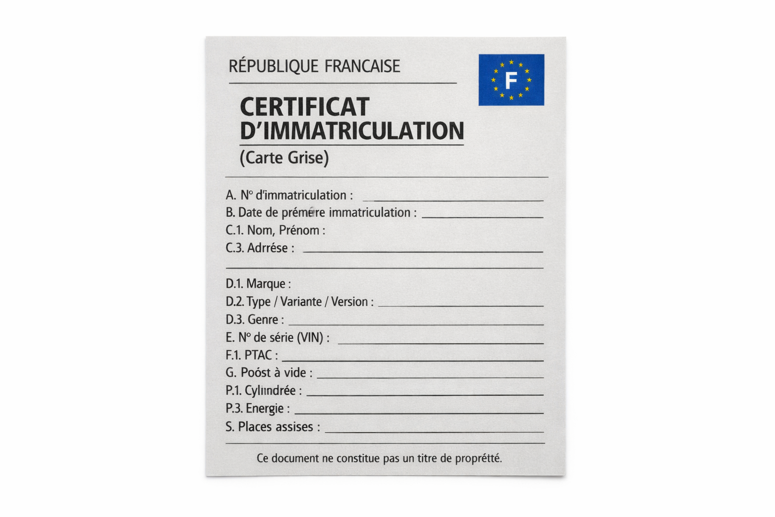 CARTE GRISE 2/4 JOURS